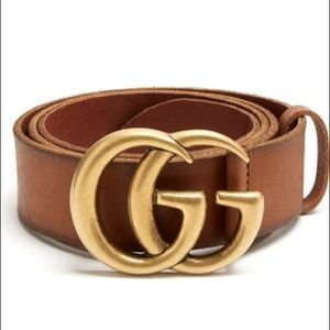 Gucci brown double G leather belt